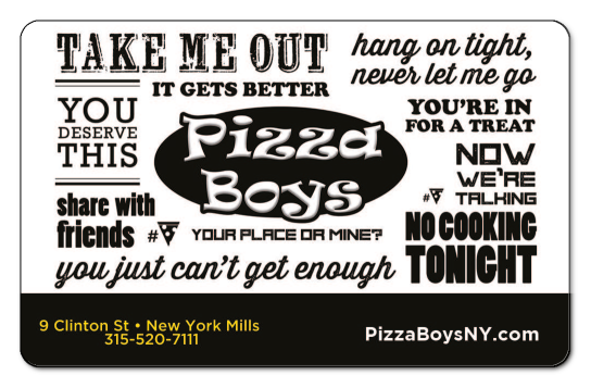 pizza boys logo with black text on a white card